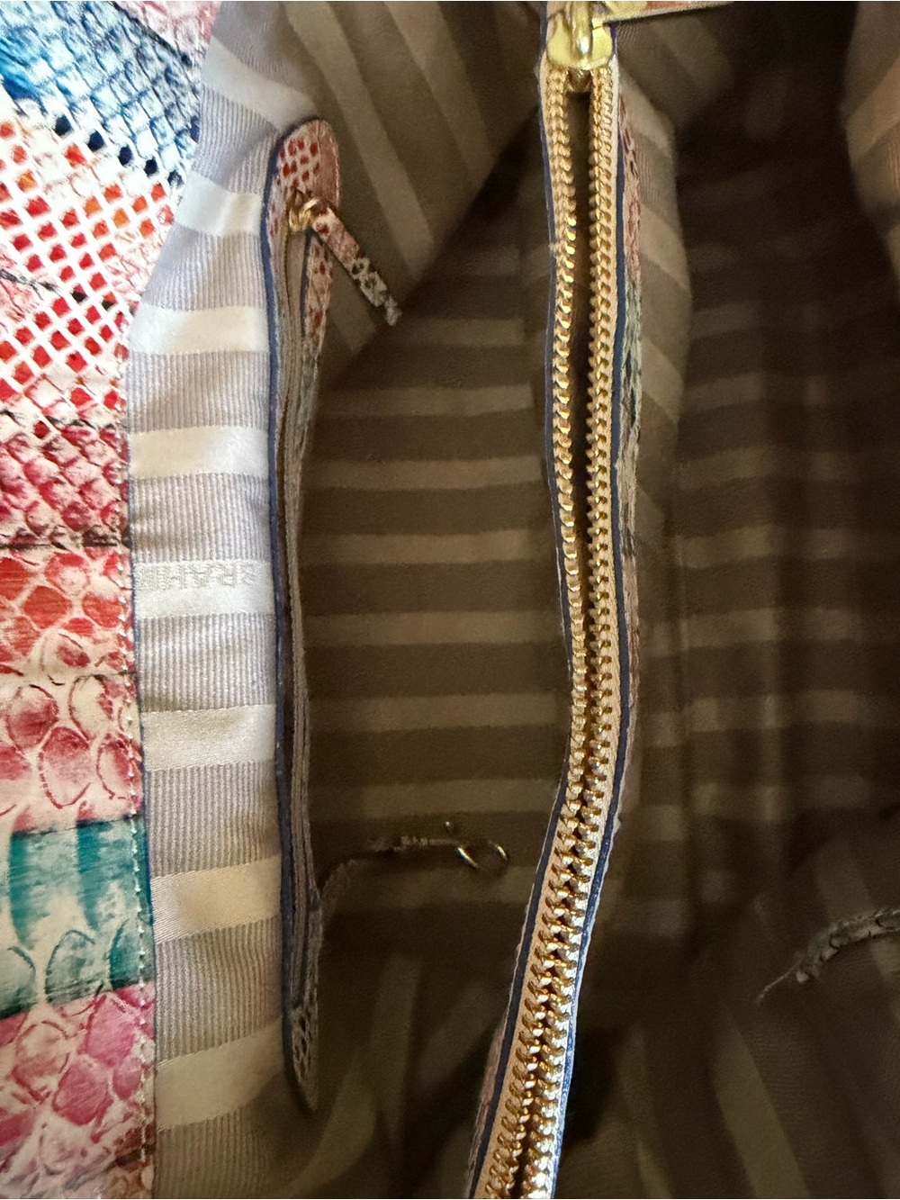 Just Reduced!  Brahmin Elise Coronado Multicolor Snake-Print Bag Price is Firm - Picture 6 of 10